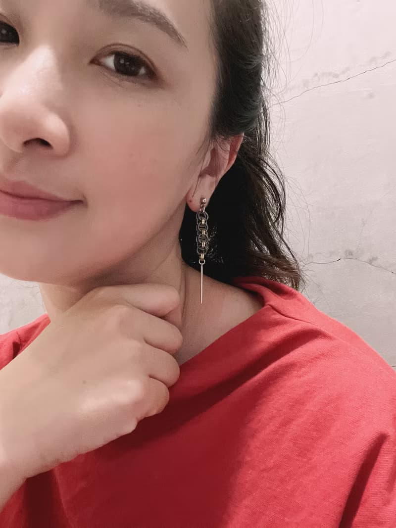 緞帶套圈圈耳環 金屬圈耳環 耳針/耳夾