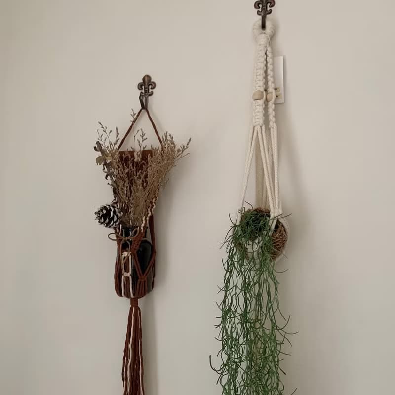 Macrame 編織巧克力牛奶植物收納吊飾