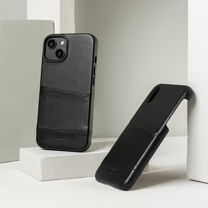 插卡防摔皮革手機殼iPhone 14系列—渡鴉黑