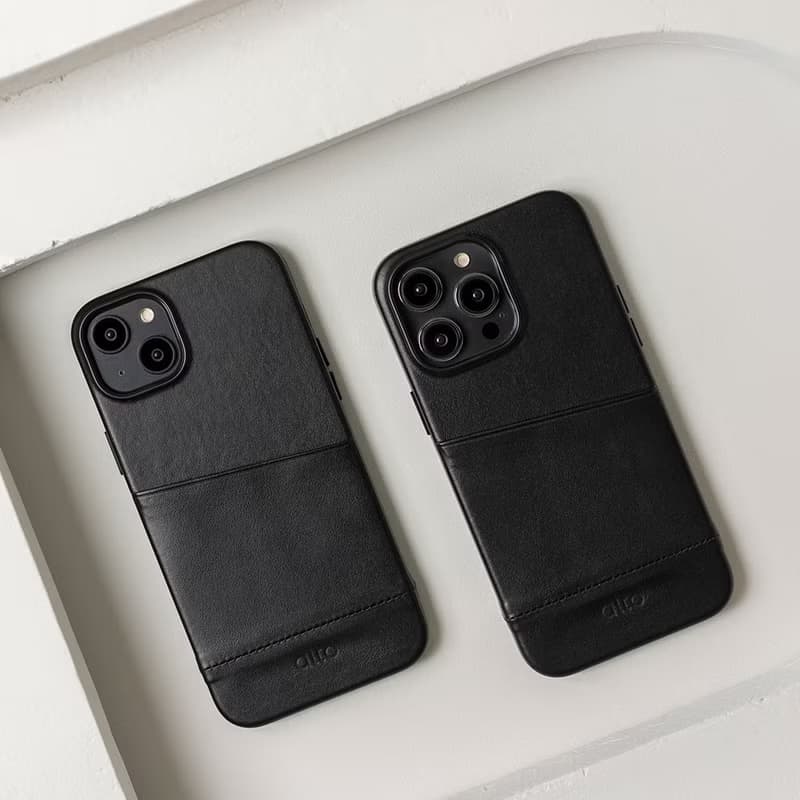 插卡防摔皮革手機殼iPhone 14系列—渡鴉黑