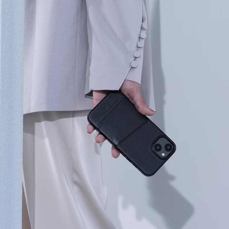 插卡防摔皮革手機殼iPhone 14系列—渡鴉黑