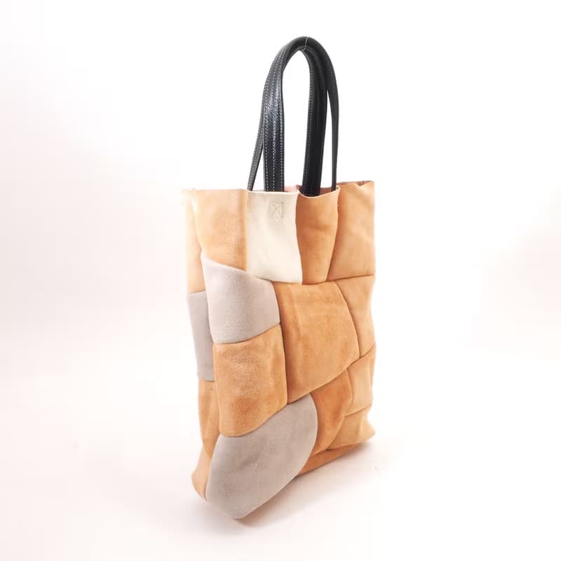 つぎbagM#pink,gray,white/本革/山羊革/リバーシブル/手提げ/ハンドバッグ/HB048