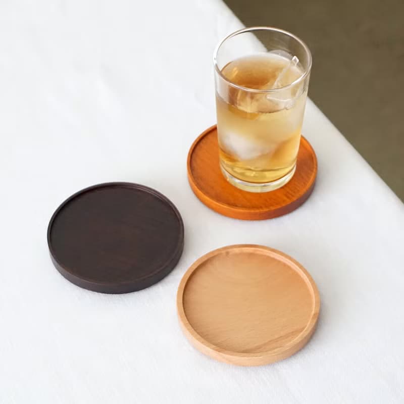 padou Buna Natural Wood Coaster Coffee Tea Glass Mug Tableware Gift Present