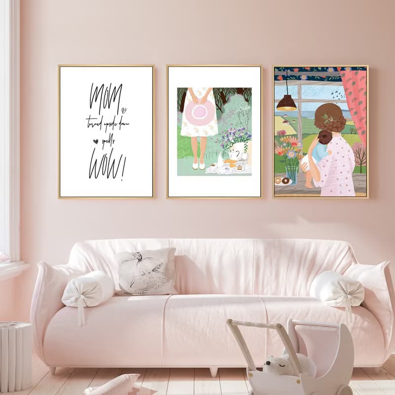 MOM & WOW-字母母親節掛畫/媽媽文字/兒童房佈置/幼兒園擺設/禮物