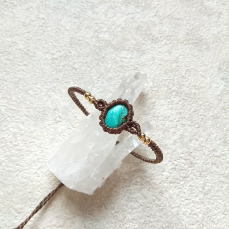 袖珍系。綠松石。南美巴西蠟線編織手鍊