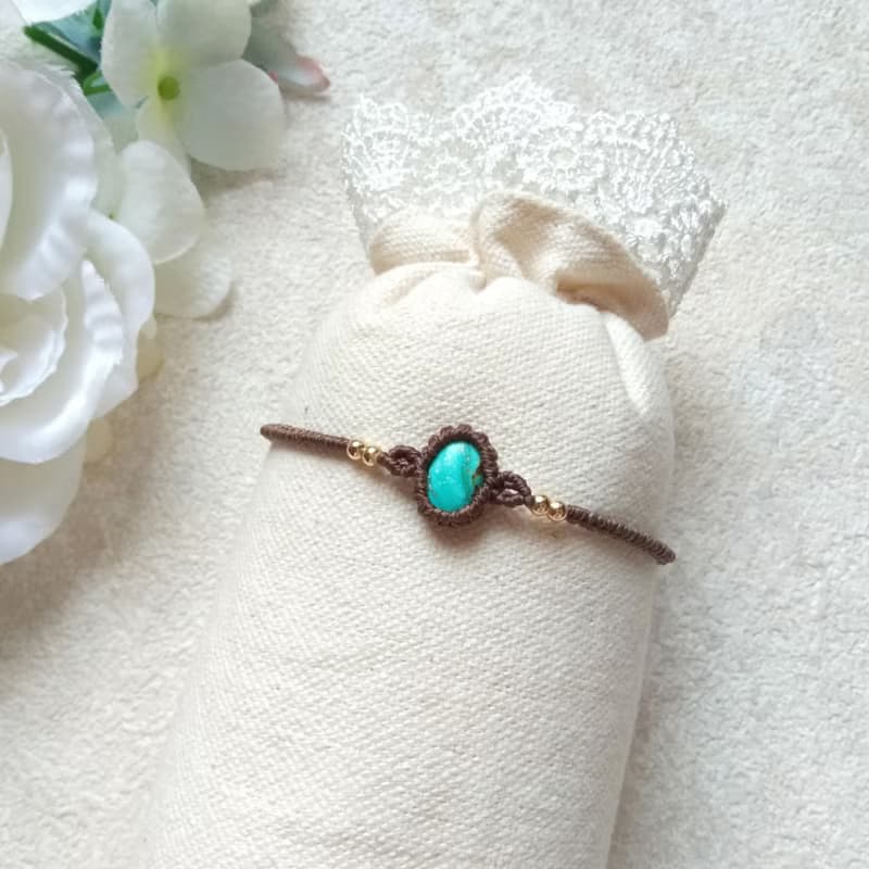 袖珍系。綠松石。南美巴西蠟線編織手鍊