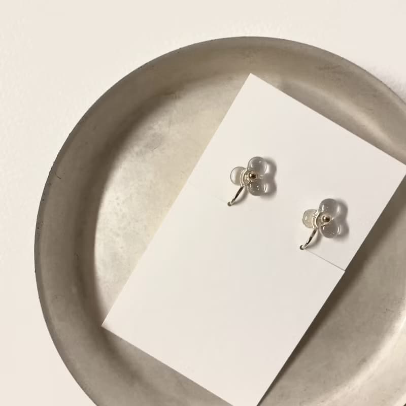春季玻璃花系列耳環 耳針 耳夾