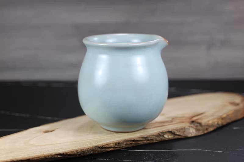 【送禮好物】360~400ml 汝窯無把 手拉坯 咖啡下壺 茶海 公道杯