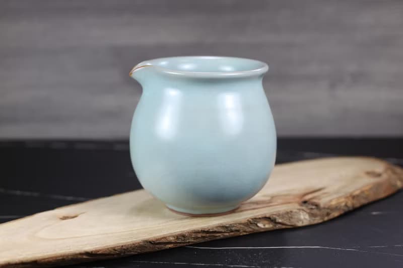【送禮好物】360~400ml 汝窯無把 手拉坯 咖啡下壺 茶海 公道杯