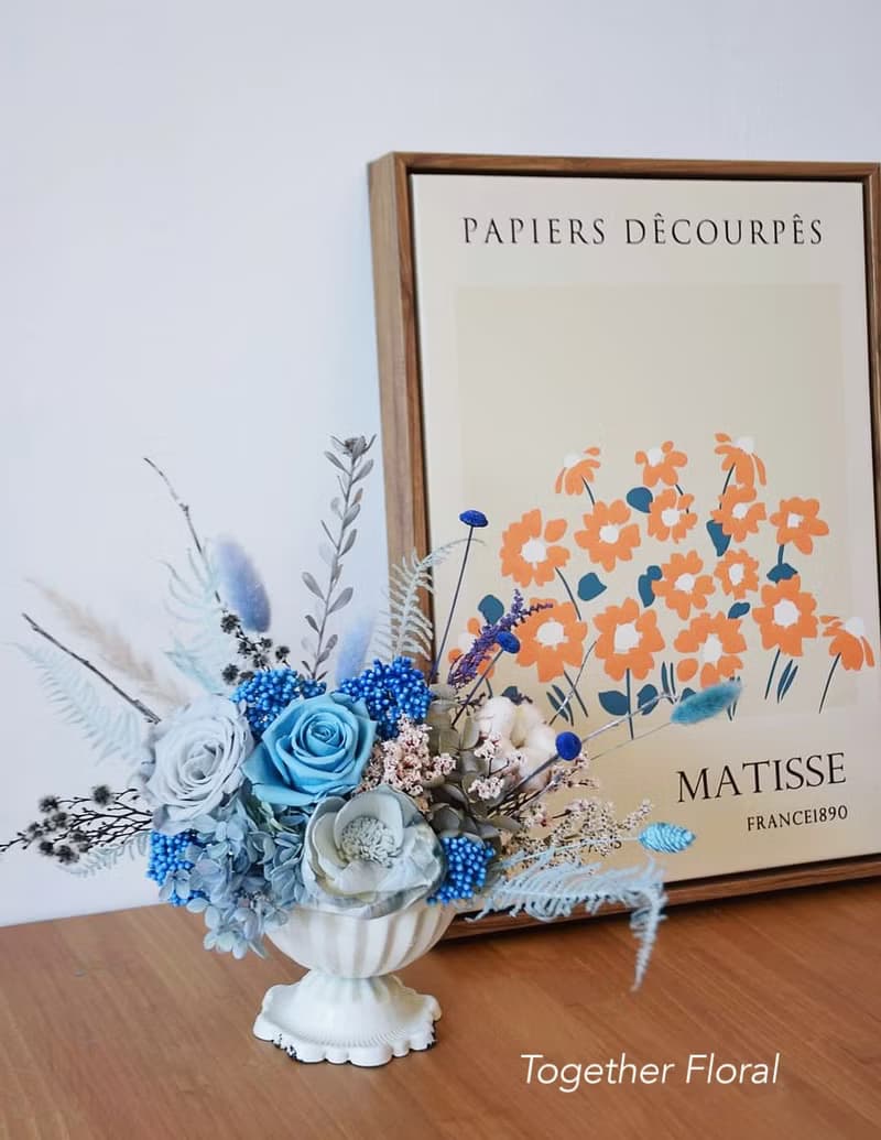 清新藍灰色調盆花