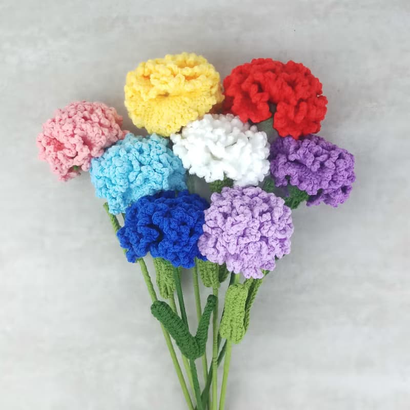 手鉤康乃馨小熊花束 生日禮物 情人節 母親節 【8色】 CRF-040