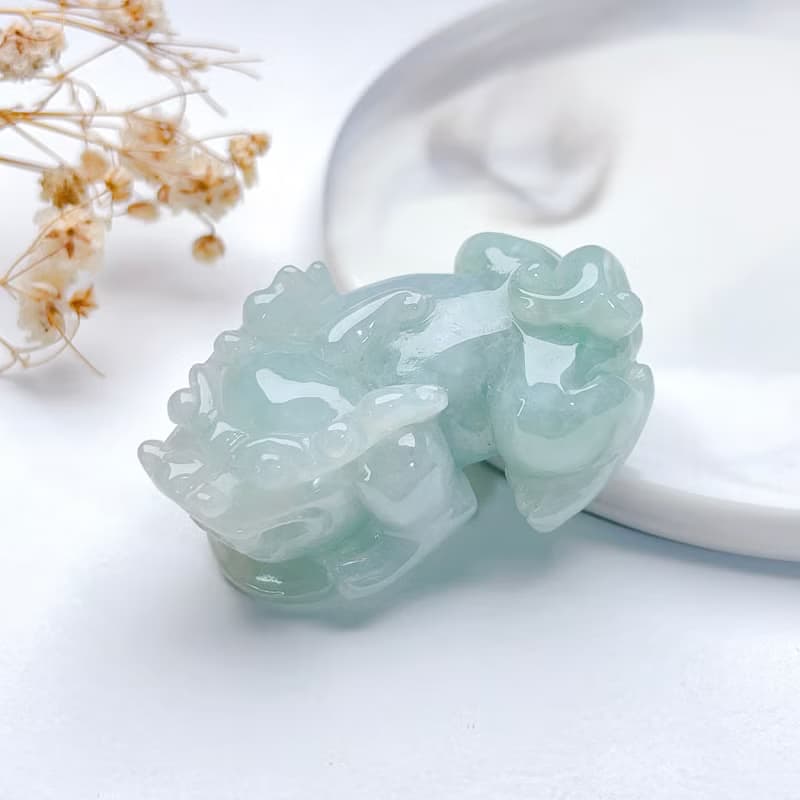 【招財神獸】冰綠種翡翠貔貅吊飾 | 天然緬甸玉翡翠A貨