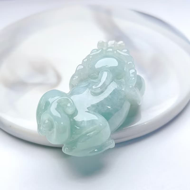 【招財神獸】冰綠種翡翠貔貅吊飾 | 天然緬甸玉翡翠A貨