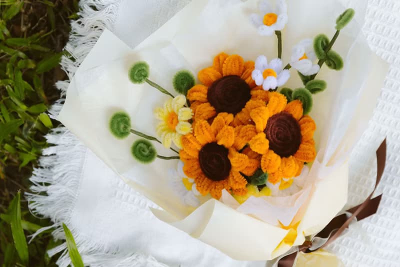 日光緩緩 手工毛根向日葵花束 畢業花束禮物 生日花束 老師花束