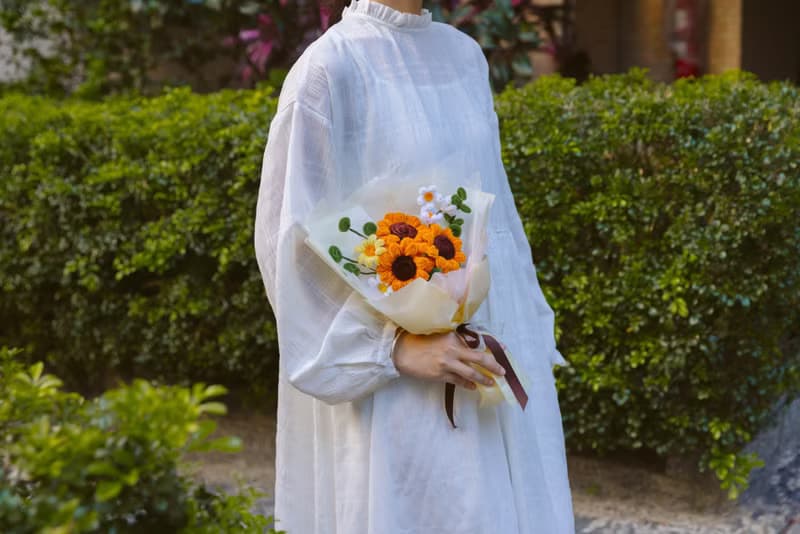 日光緩緩 手工毛根向日葵花束 畢業花束禮物 生日花束 老師花束
