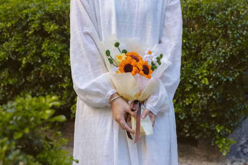 日光緩緩 手工毛根向日葵花束 畢業花束禮物 生日花束 老師花束