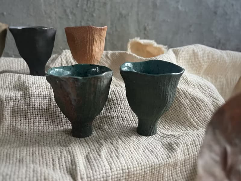 宴會盛放茶酒花杯・品茶杯・小酒杯・對杯  / 沼澤藍 /