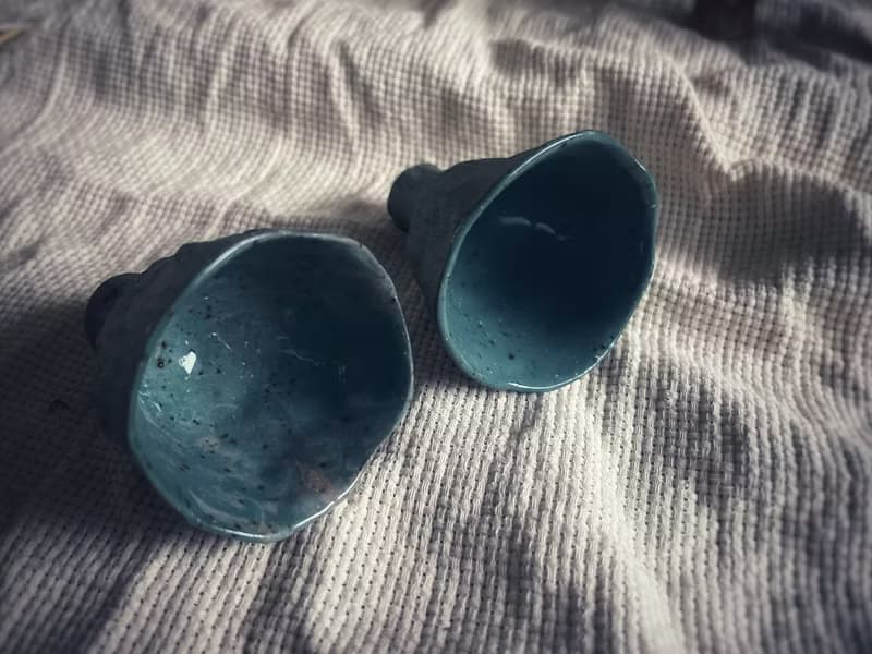宴會盛放茶酒花杯・品茶杯・小酒杯・對杯  / 沼澤藍 /