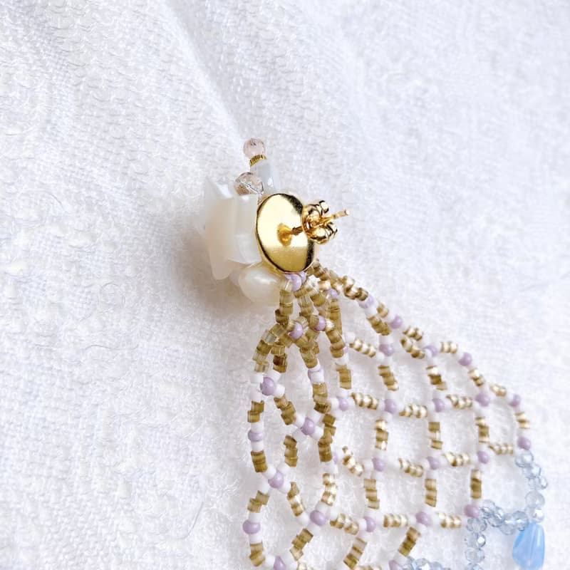 lacy beads　耳飾　palace purple