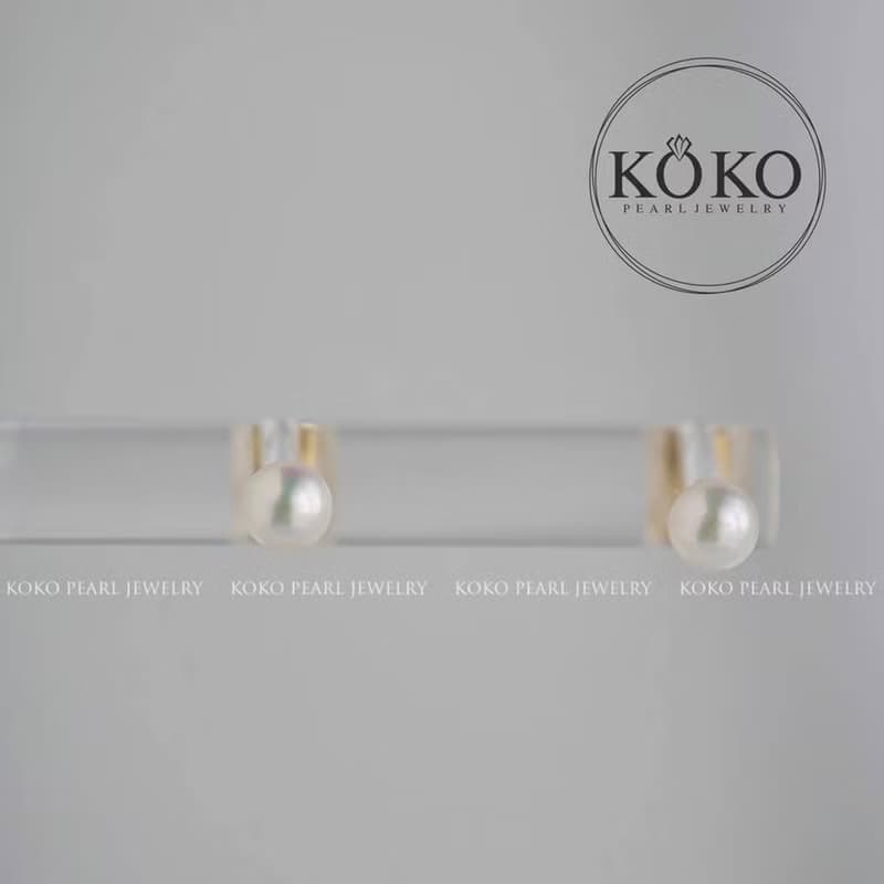 日本製 akoya珍珠雙珠耳釘 2ways 可拆卸  白色耳釘 真多麻色珍珠