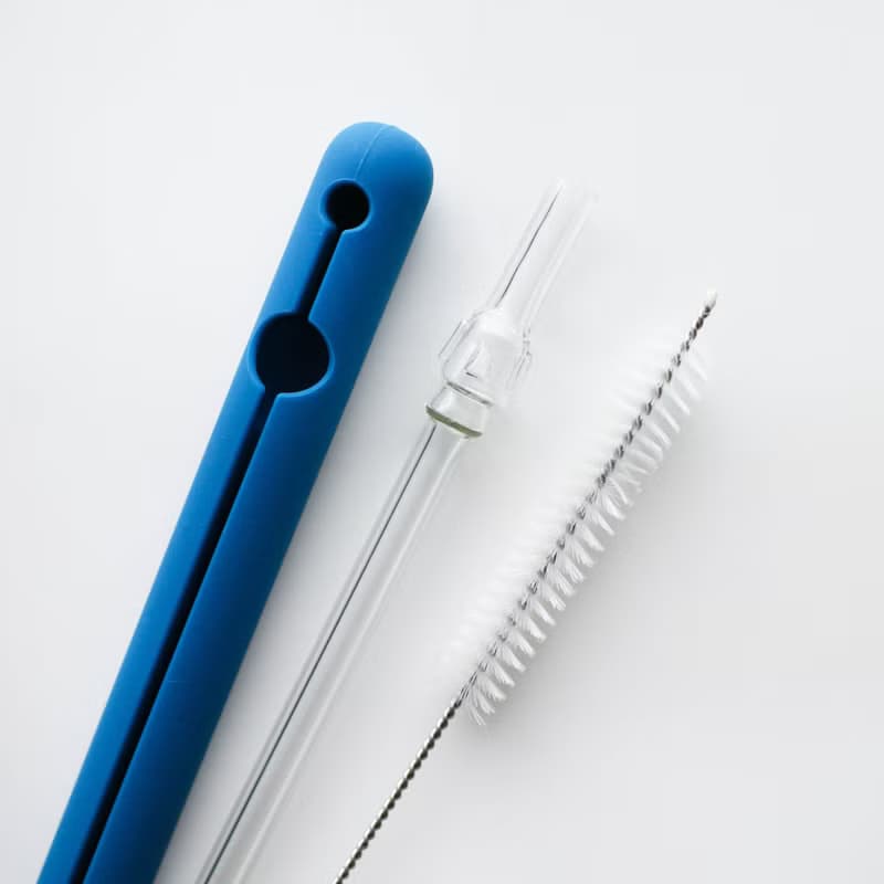 摩艾細造型玻璃吸管-清透