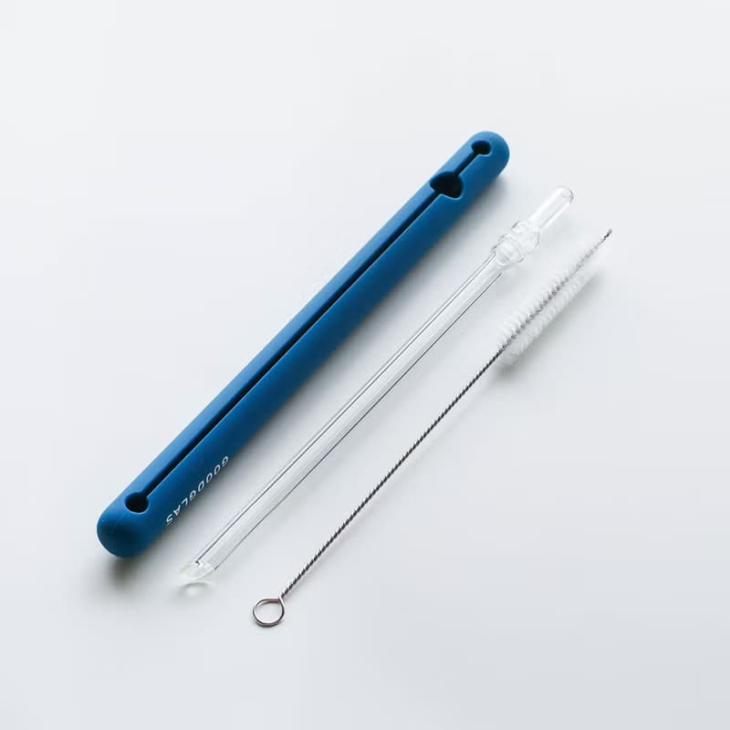 摩艾細造型玻璃吸管-清透