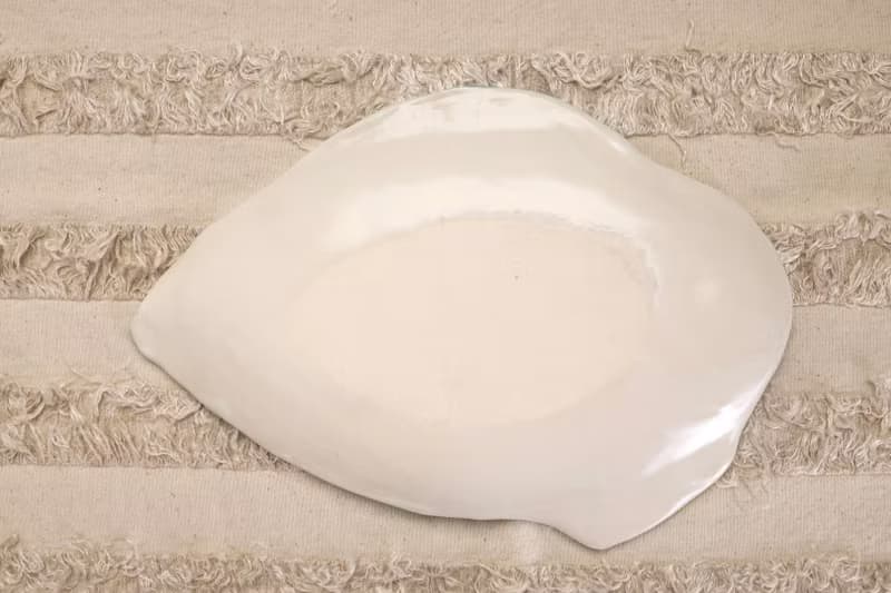 【畢業禮物】藝術陶瓷羽葉微風造型瓷盤綠色蕨類壓印盤飾品收納