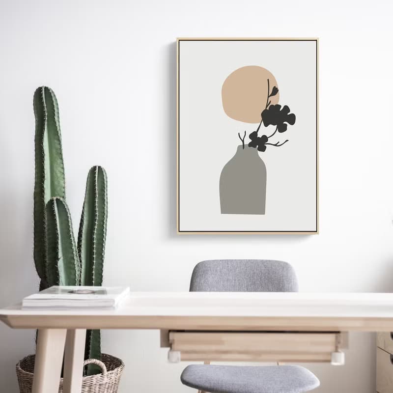 幾何 • 花器I - 簡約灰色花瓶幾何掛畫/優雅裝飾/臥室擺設/送禮