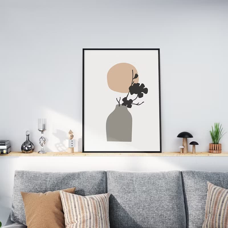 幾何 • 花器I - 簡約灰色花瓶幾何掛畫/優雅裝飾/臥室擺設/送禮