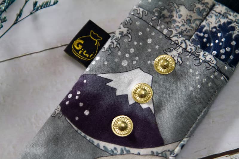 【Gi LAI】6.5*26Cm雙層筷袋-富士山在神奈川沖浪裡