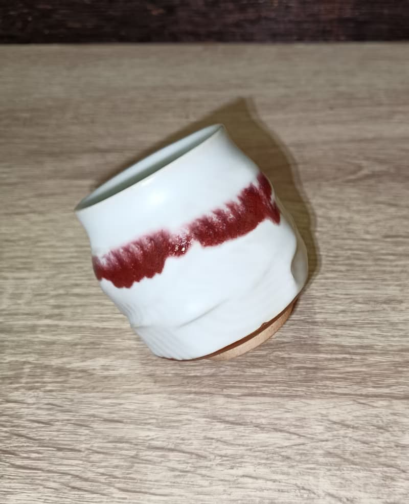 汝窯手作刀削杯-鶯歌李玟叡