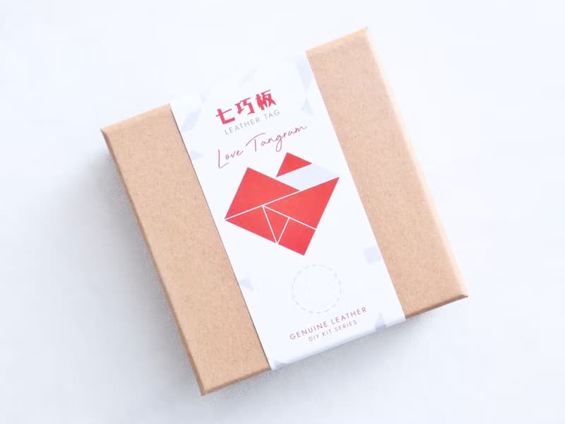 LOVE TANGRAM 心形 行李吊牌材料包 情人節 免費刻名 愛心 七巧板