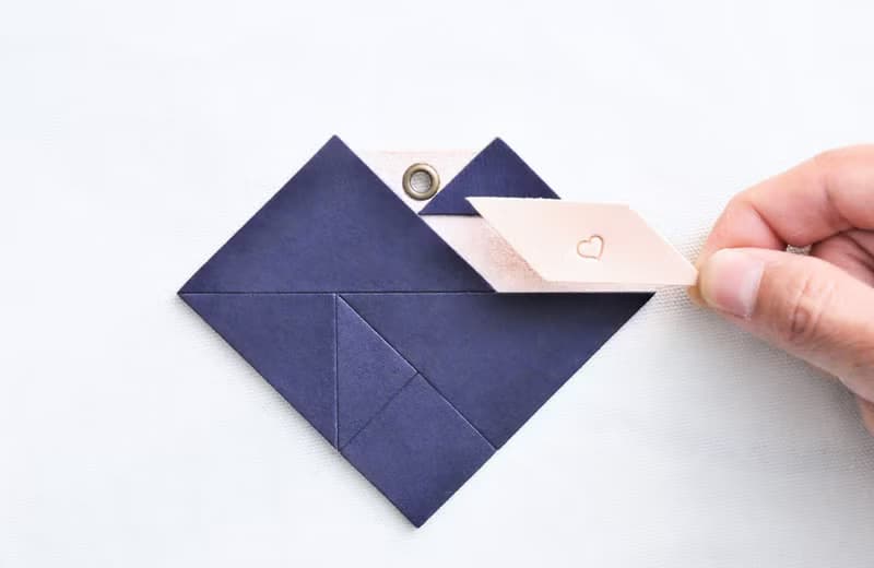 LOVE TANGRAM 心形 行李吊牌材料包 情人節 免費刻名 愛心 七巧板