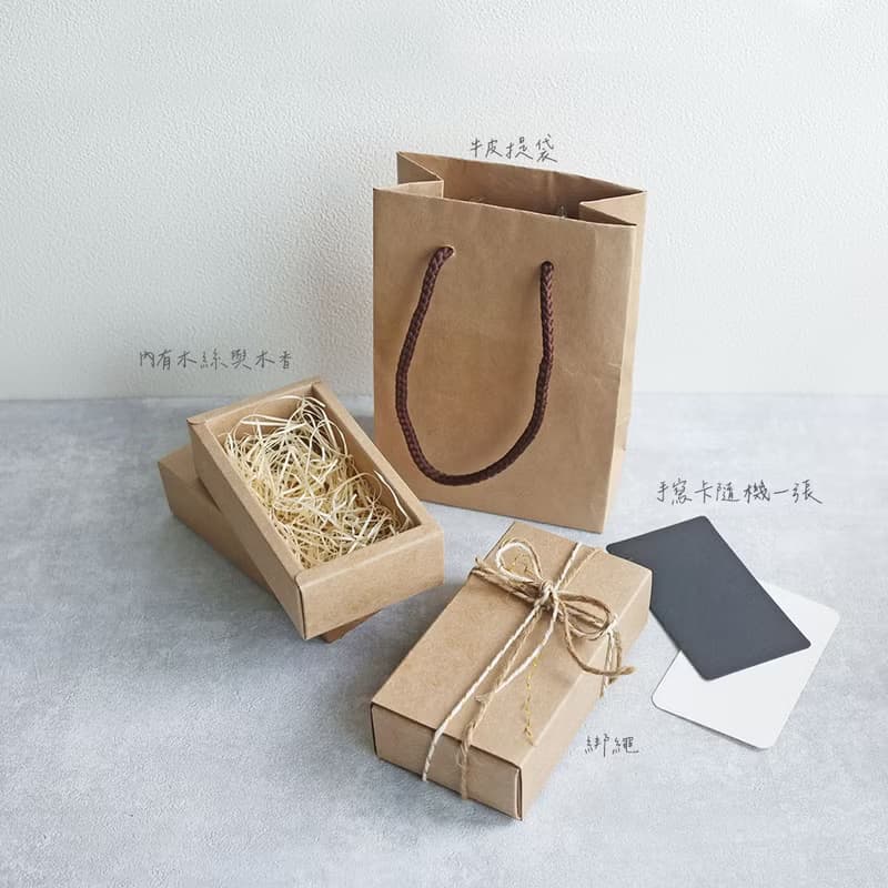 【加購】牛皮禮盒組 牛皮盒 細木絲 提袋 手寫卡
