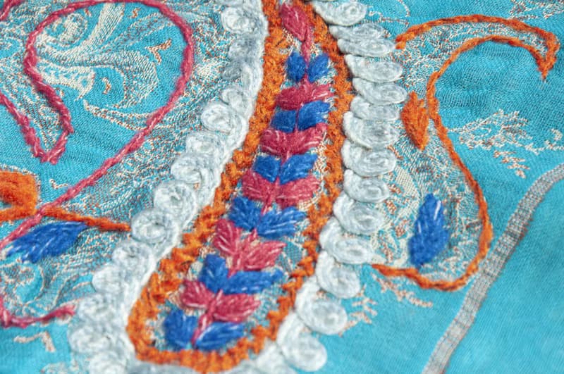 喀什米爾Cashmere Pashmina 克什米爾 刺繡羊毛披肩 針織圍巾 刺繡圍巾 羊絨披巾-花朵 露營必備 野餐