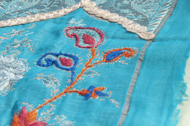 喀什米爾Cashmere Pashmina 克什米爾 刺繡羊毛披肩 針織圍巾 刺繡圍巾 羊絨披巾-花朵 露營必備 野餐