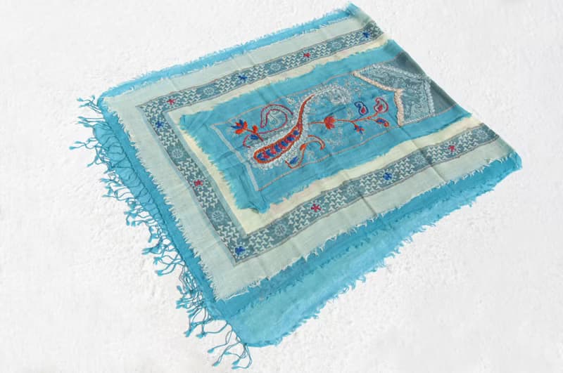 喀什米爾Cashmere Pashmina 克什米爾 刺繡羊毛披肩 針織圍巾 刺繡圍巾 羊絨披巾-花朵 露營必備 野餐
