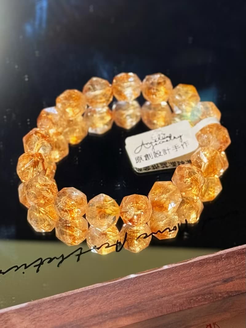 彌雅手作丨做自己的大女主丨天然璀璨鑽石切割黃水晶手串原創設計