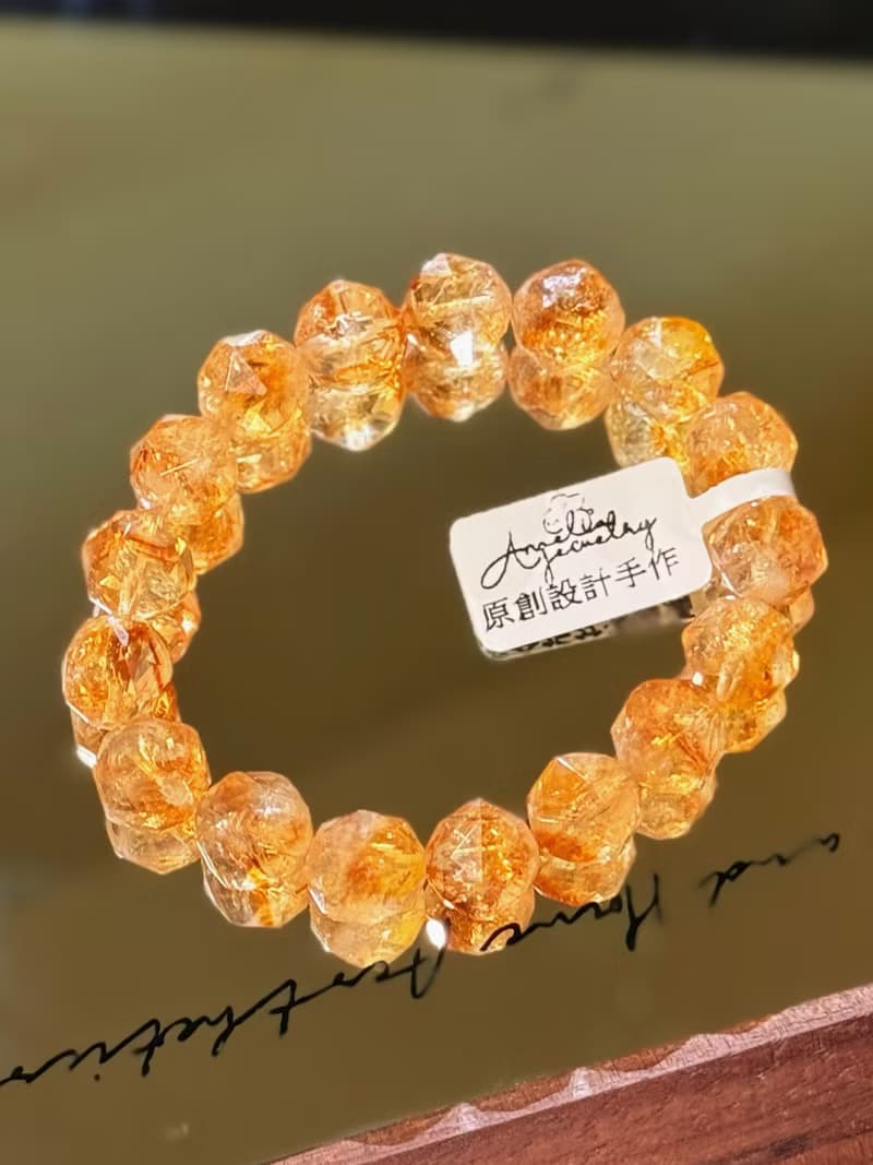 彌雅手作丨做自己的大女主丨天然璀璨鑽石切割黃水晶手串原創設計