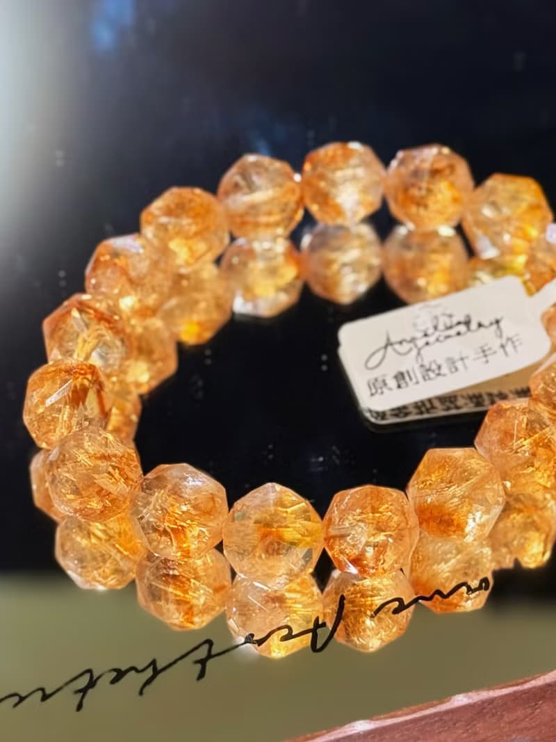 彌雅手作丨做自己的大女主丨天然璀璨鑽石切割黃水晶手串原創設計