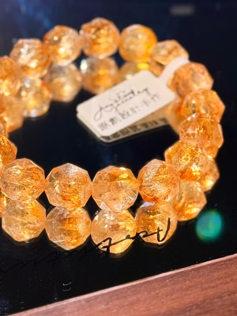 彌雅手作丨做自己的大女主丨天然璀璨鑽石切割黃水晶手串原創設計