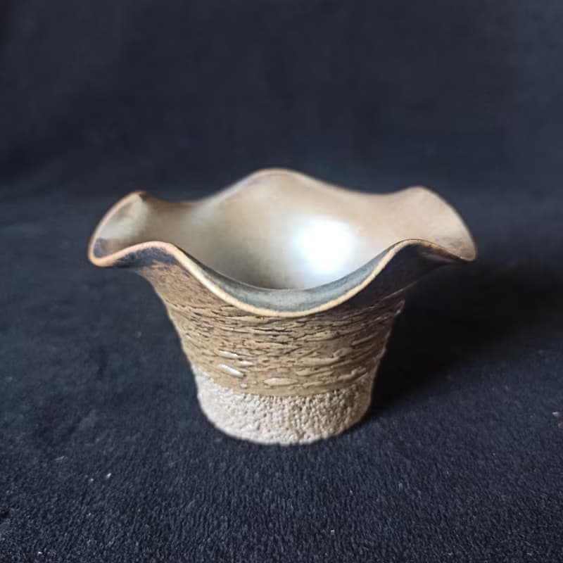 柴燒茶葉濾杯自然落灰火痕金銀彩鶯歌職人精心手作