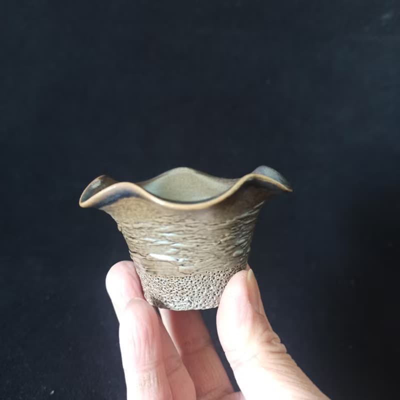 柴燒茶葉濾杯自然落灰火痕金銀彩鶯歌職人精心手作