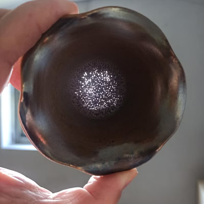 柴燒茶葉濾杯自然落灰火痕金銀彩鶯歌職人精心手作