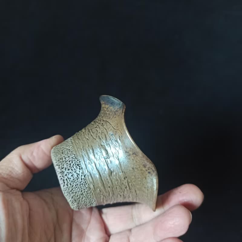 柴燒茶葉濾杯自然落灰火痕金銀彩鶯歌職人精心手作