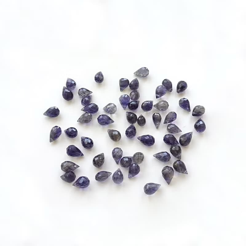 堇青石小圓水滴 石榴石 米粒淡水珍珠 14Kgf 包金 Cluster 耳環