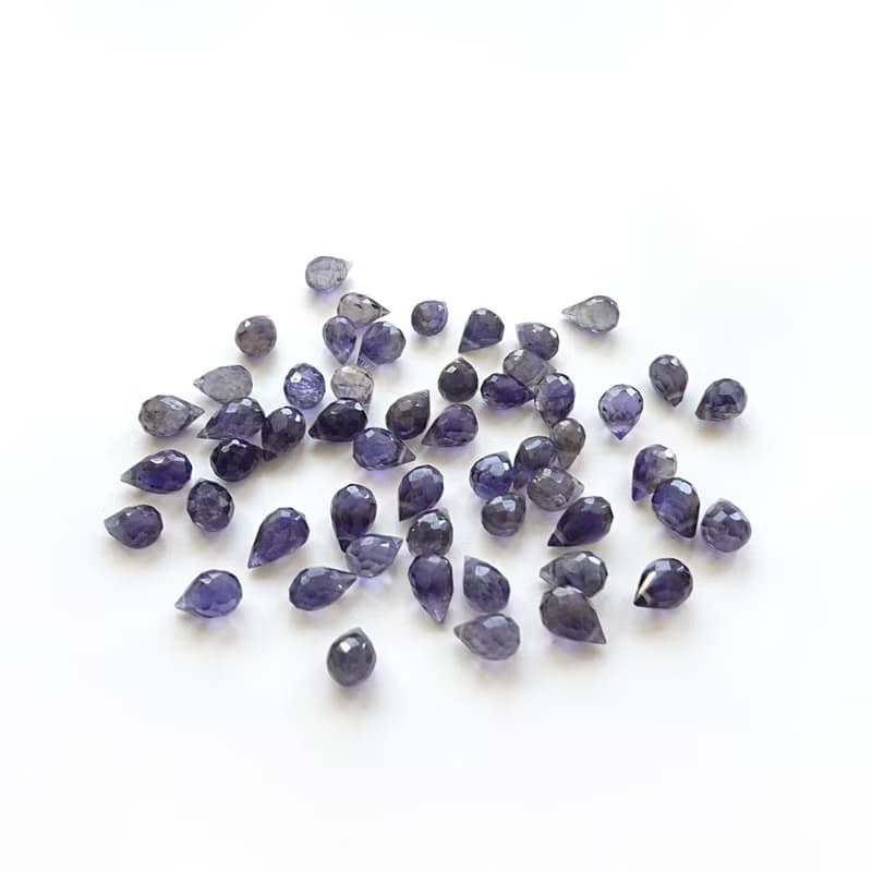 堇青石小圓水滴 石榴石 米粒淡水珍珠 14Kgf 包金 Cluster 耳環