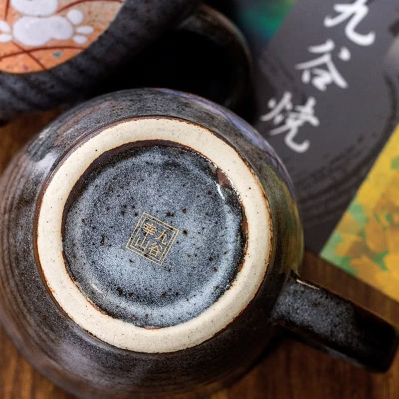 日本製進口九谷燒情侶月兔對杯復古陶瓷咖啡杯茶杯馬克杯結婚禮物