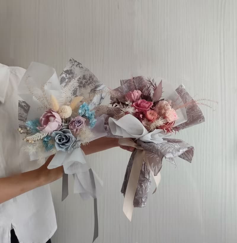 -紫愛你-永生韓式乾燥花束畢業 老師禮物
