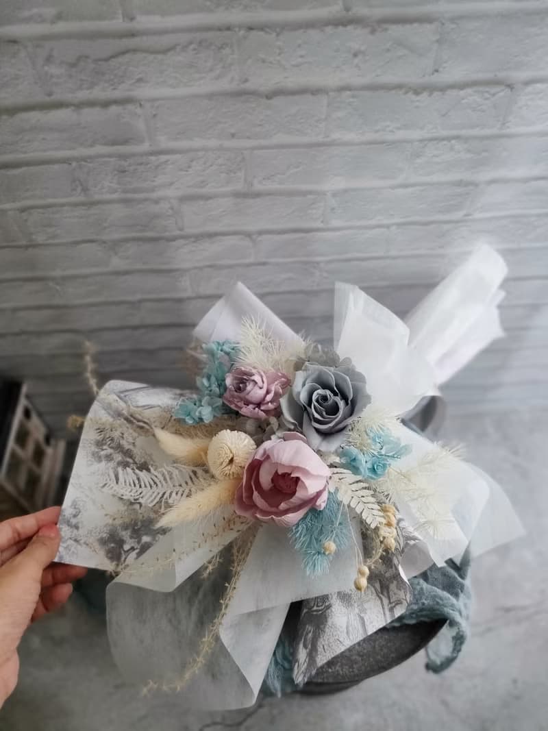 -紫愛你-永生韓式乾燥花束畢業 老師禮物